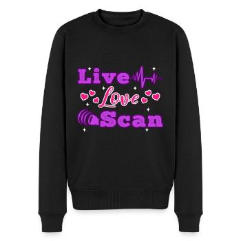 Live Love Scan - Männer Premium Bio Pullover - Schwarz - Vorne - Nico (187cm)
