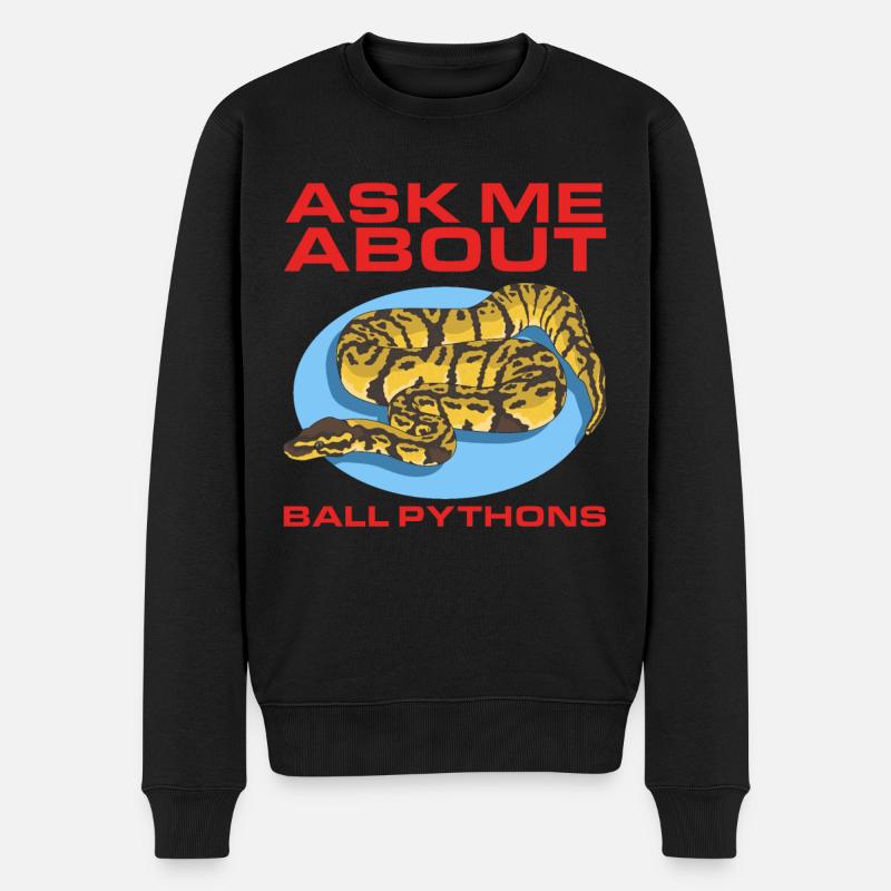 King Python Python Snake Gifts - Men's Premium Organic Jumper - black