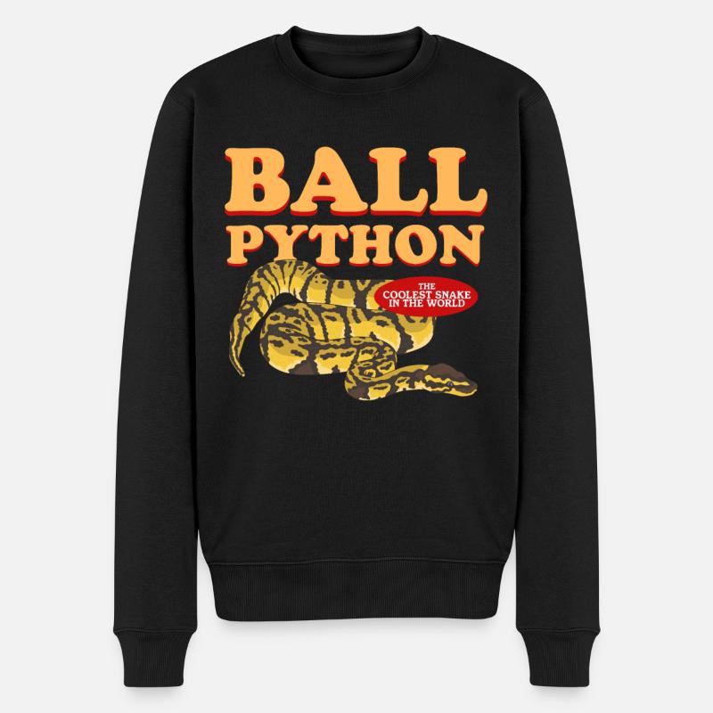 Königspython Python Schlangen Geschenk - Männer Premium Bio Pullover - Schwarz