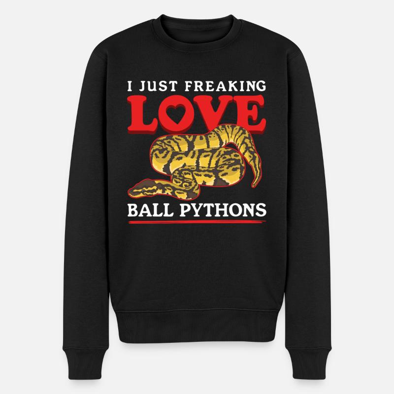 Königspython Schlangen Python Geschenke - Männer Premium Bio Pullover - Schwarz