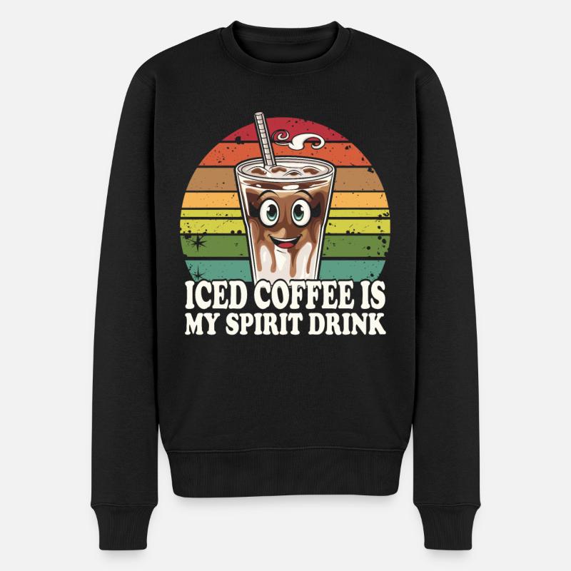Eiskaffee Ist Mein Lieblingsgetränk - Männer Premium Bio Pullover - Schwarz