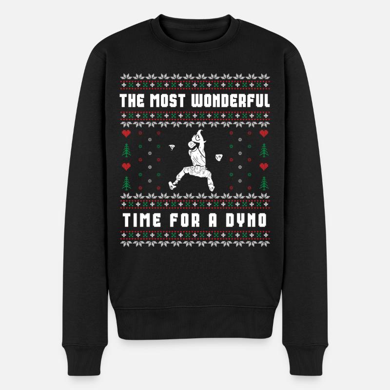 Klettern Hässlicher Weihnachtspullover - Männer Premium Bio Pullover - Schwarz