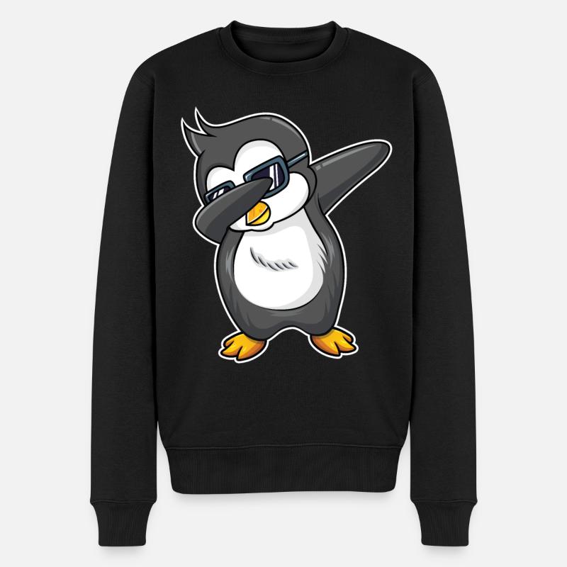 Pinguin - Männer Premium Bio Pullover - Schwarz