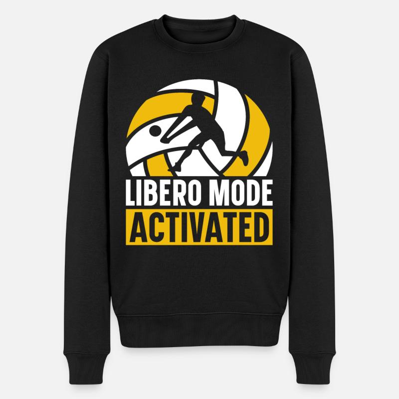 Volleyball Libero - Männer Premium Bio Pullover - Schwarz