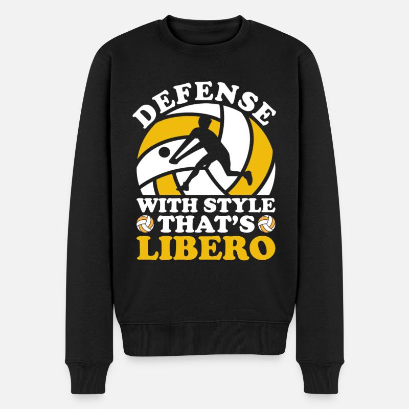 Volleyball Libero - Männer Premium Bio Pullover - Schwarz