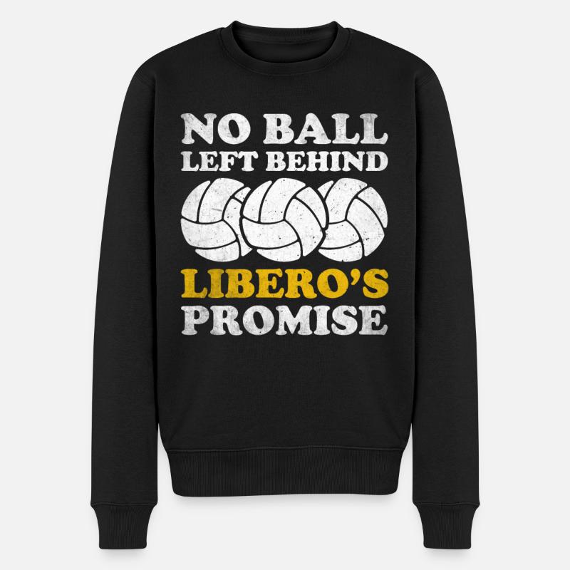 Volleyball Libero - Männer Premium Bio Pullover - Schwarz