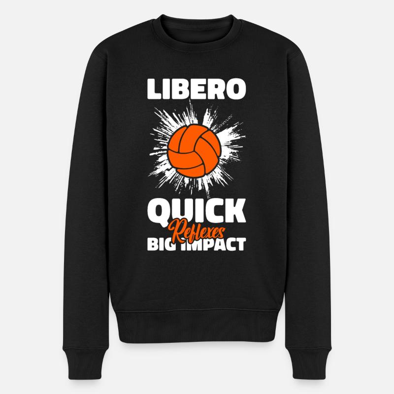 Volleyball Libero - Männer Premium Bio Pullover - Schwarz