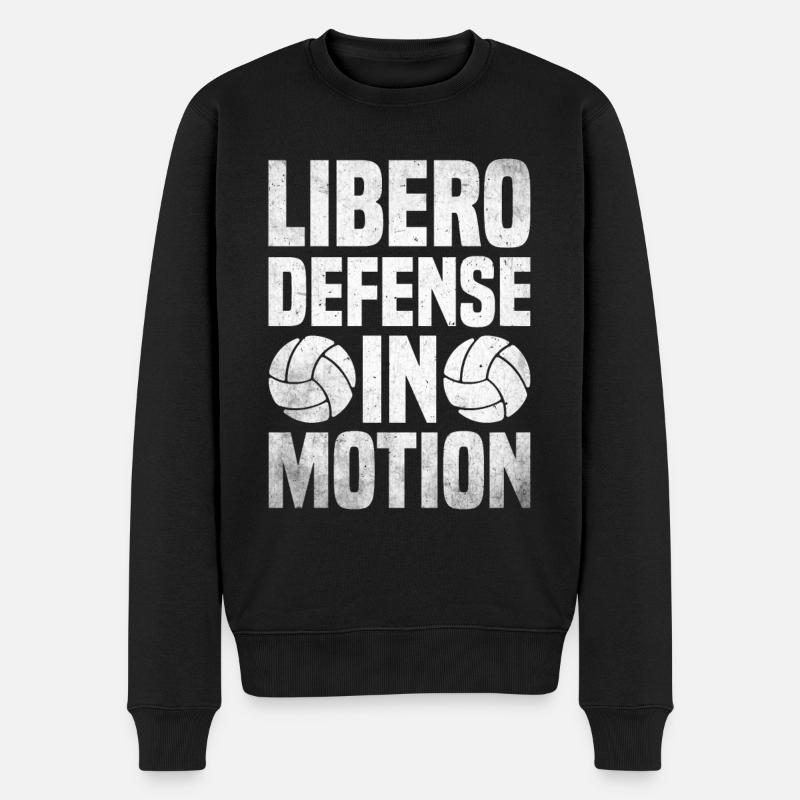 Volleyball Libero - Männer Premium Bio Pullover - Schwarz