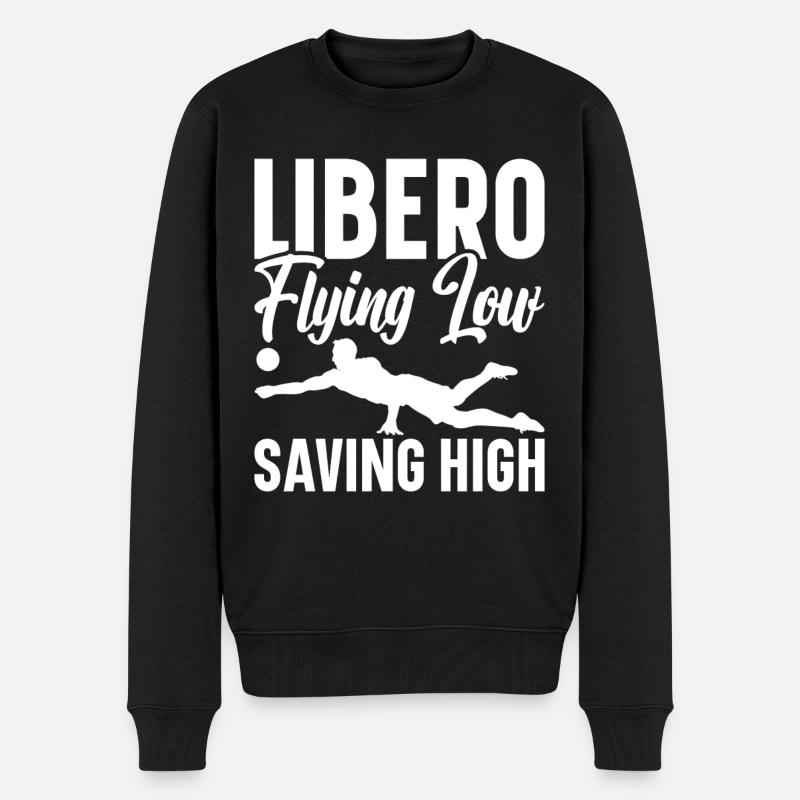 Volleyball Libero - Männer Premium Bio Pullover - Schwarz