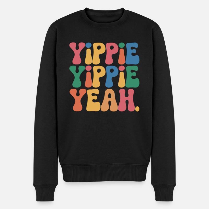 Yippie Yippie Yeah - Pull Premium bio Homme - noir