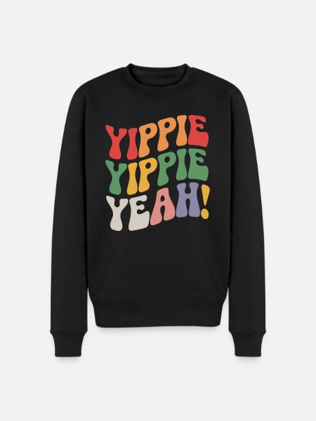 Jippie, Jippie, ja - Mannen Premium Bio sweater - zwart