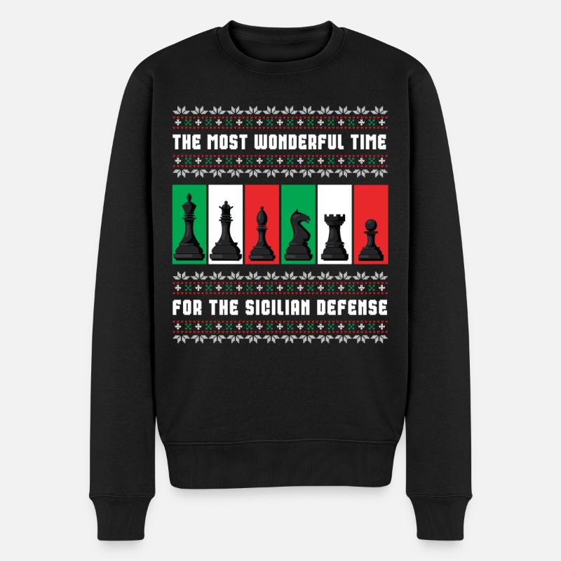 Weihnachtsschach Hässlicher Weihnachtspullover - Männer Premium Bio Pullover - Schwarz