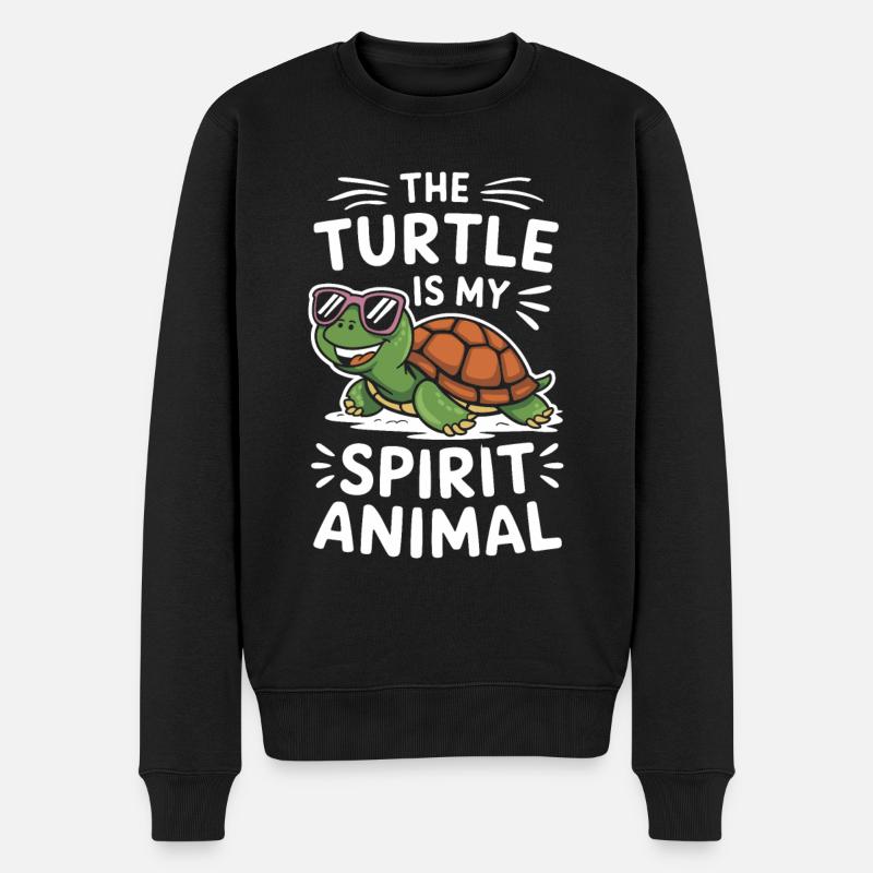 Schildkröte The Turtle Is My Spirit Animal - Männer Premium Bio Pullover - Schwarz