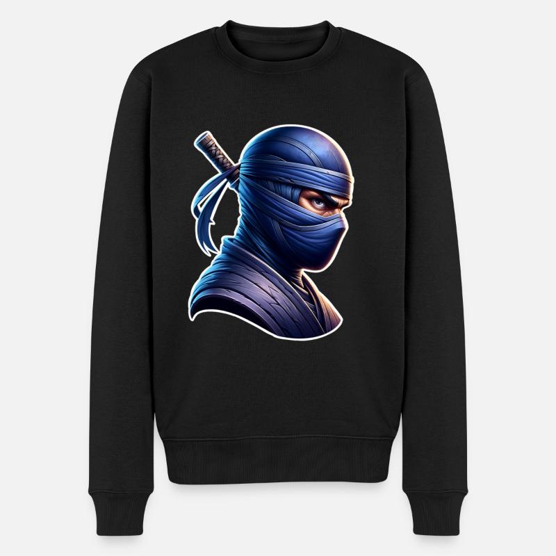 Ninja - Männer Premium Bio Pullover - Schwarz