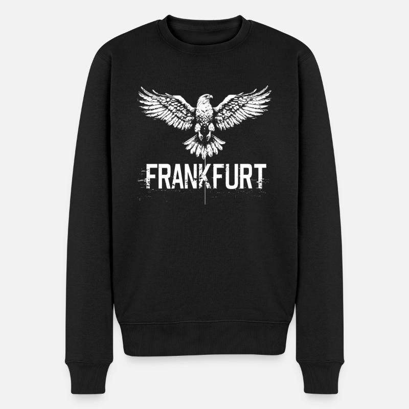 Frankfurt Schwarz-Weiß Adler FFM Patrioten - Männer Premium Bio Pullover - Schwarz