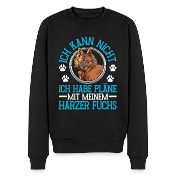 Harzer Fuchs Pläne mit Altdeutscher Hütehund - Männer Premium Bio Pullover - Schwarz - Vorne - Nico (187cm)