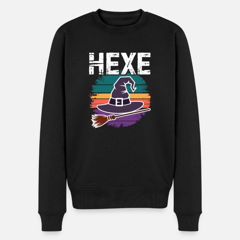 Hexe Sunset Design - Männer Premium Bio Pullover - Schwarz