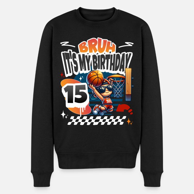 15e anniversaire de basket-ball - Pull Premium bio Homme - noir
