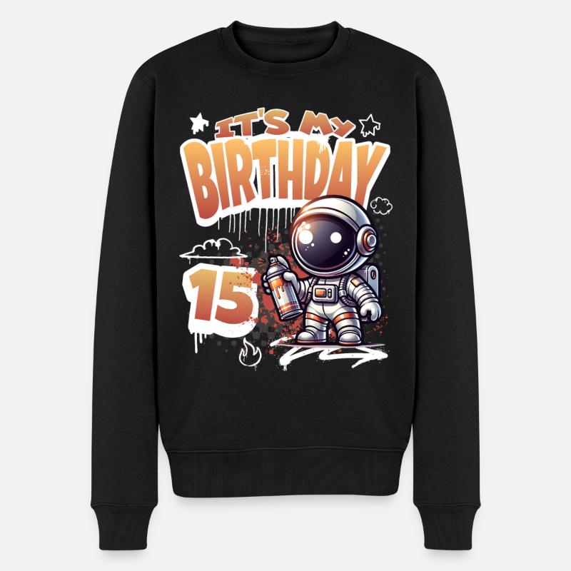 Graffiti astronaute 15e anniversaire - Pull Premium bio Homme - noir