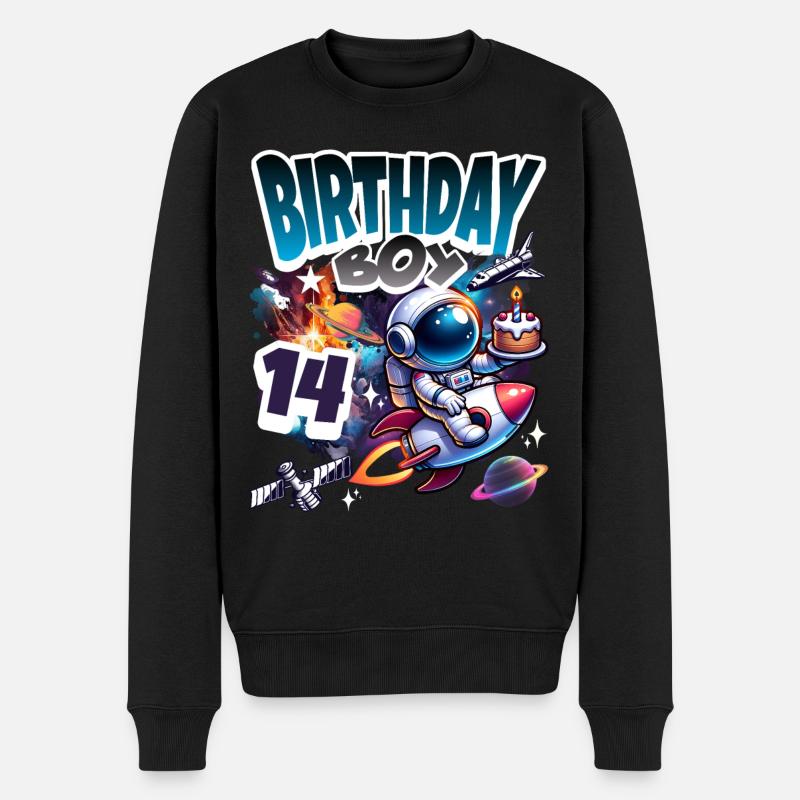 Astronaute 14e anniversaire Espace - Pull Premium bio Homme - noir
