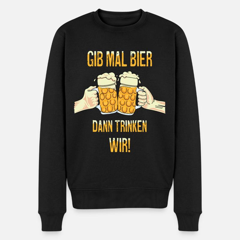 Gib mal Bier - Männer Premium Bio Pullover - Schwarz