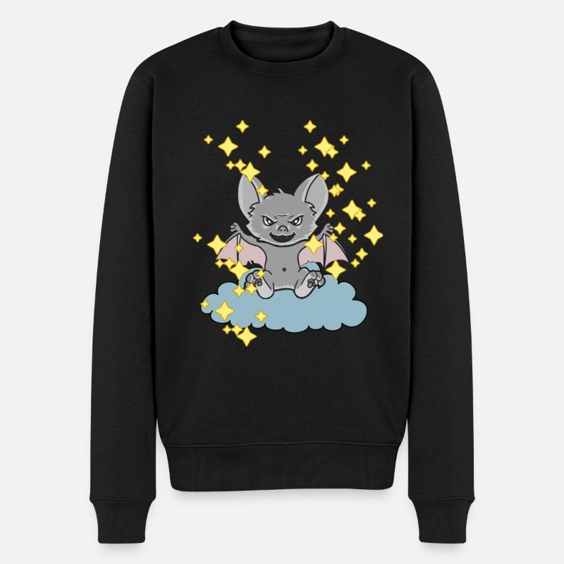 Fledermaus Fledermäuse Kinder Kind Halloween - Männer Premium Bio Pullover - Schwarz