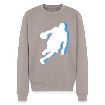 Basketball Tshirt B-Ball Dunking Rebound Player - Men's Premium Organic Jumper - taupe - Front - Nico (187cm)