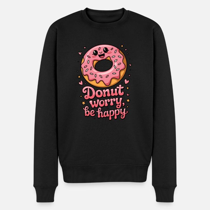 Donut inquiétude être heureux - Pull Premium bio Homme - noir