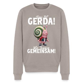Funny Tshirt Humor Lazy Fun Sport Running Work - Men's Premium Organic Jumper - taupe - Front - Nico (187cm)