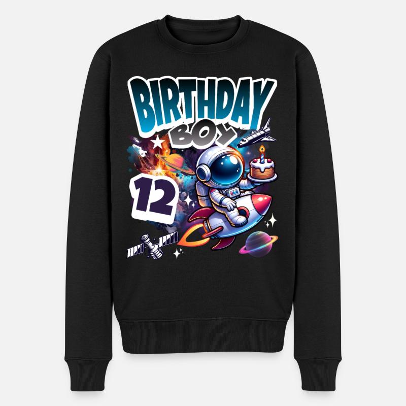Astronaut 12th Birthday Space - Men's Premium Organic Jumper - black