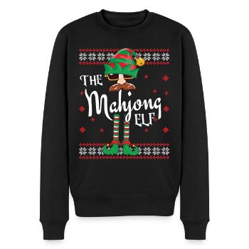 Mahjong Elf Weihnachts-Outfit für Familienfeiern - Männer Premium Bio Pullover - Schwarz - Vorne - Nico (187cm)