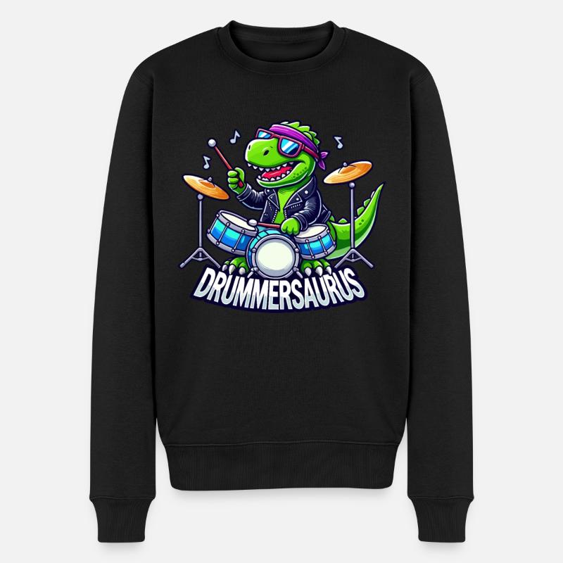 Schlagzeuger, Schlagzeug, Batteur, Drummersaurus - Pull Premium bio Homme - noir