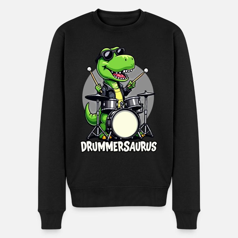Schlagzeuger, Schlagzeug, Batteur, Drummersaurus - Pull Premium bio Homme - noir