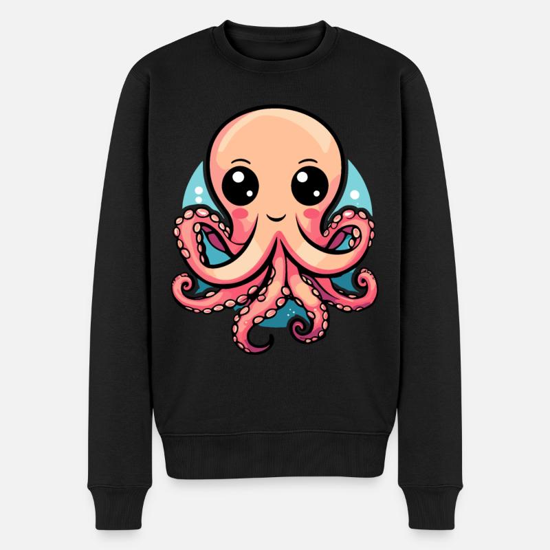 Mignon pieuvre kawaii - Pull Premium bio Homme - noir