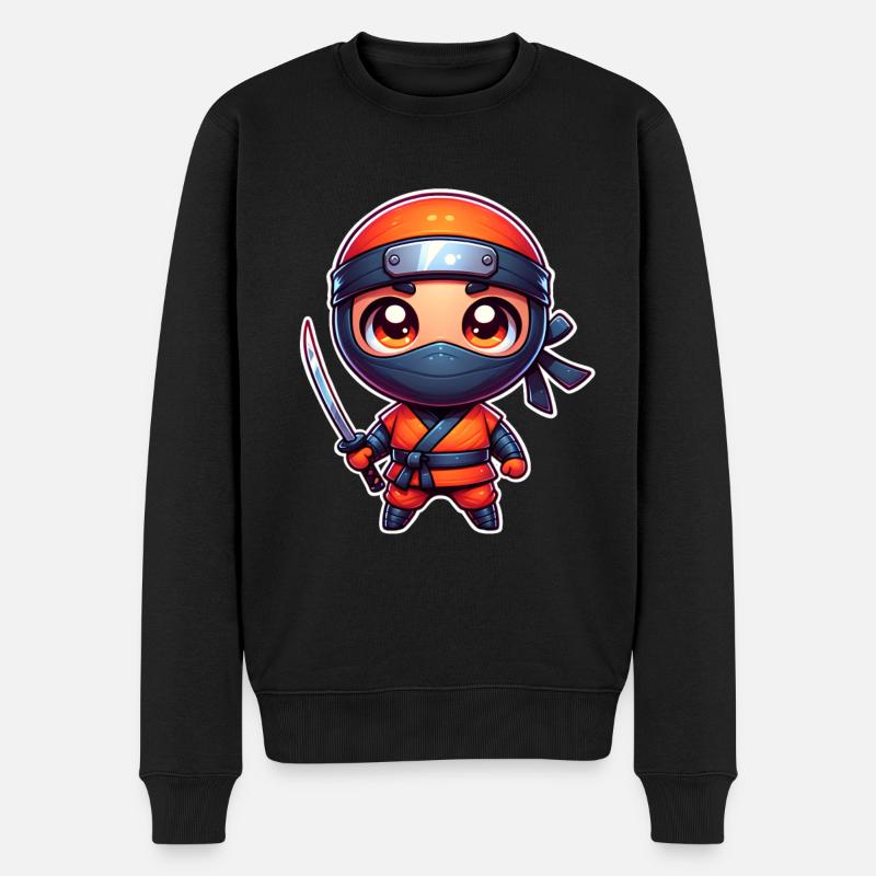 Ninja - Männer Premium Bio Pullover - Schwarz