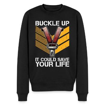Safety Officer Buckle Up It Could Public Safety - Männer Premium Bio Pullover - Schwarz - Vorne - Nico (187cm)