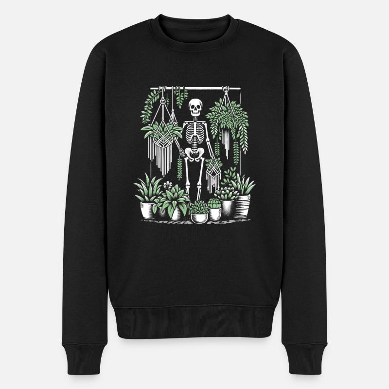 Macramé et plantes - Pull Premium bio Homme - noir