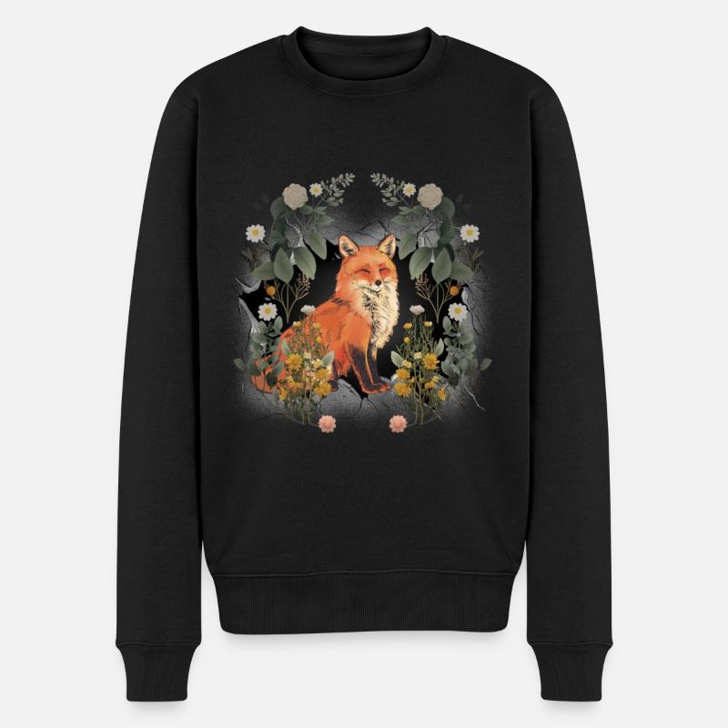 Fuchs Kind Kinder Waldbewohner Waldtiere Füchsin - Männer Premium Bio Pullover - Schwarz
