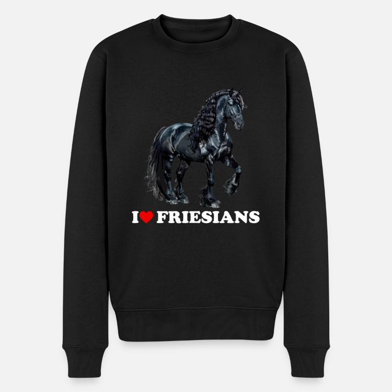 friesian horse - Männer Premium Bio Pullover - Schwarz
