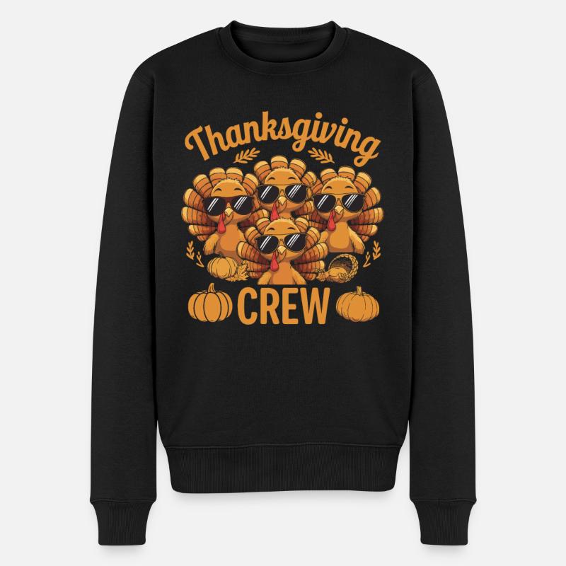 Thanksgiving Crew Dindes sucrées - Pull Premium bio Homme - noir