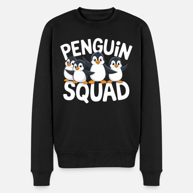 Penguin Gruppen Design Penguin Squad - Männer Premium Bio Pullover - Schwarz