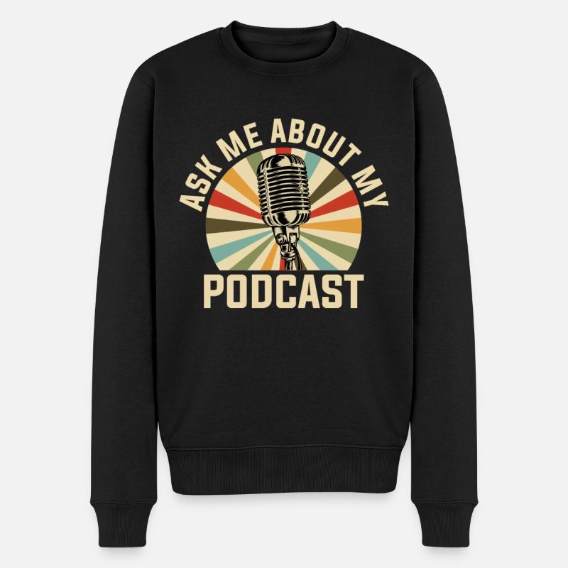 Podcast Podcaster - Männer Premium Bio Pullover - Schwarz