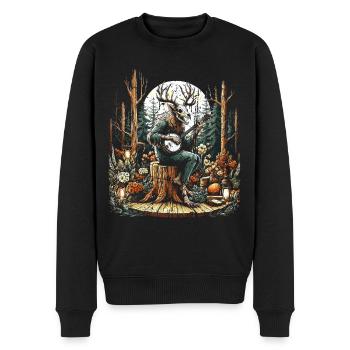 Vintage Wendigo Cryptid Camping - Männer Premium Bio Pullover - Schwarz - Vorne - Nico (187cm)