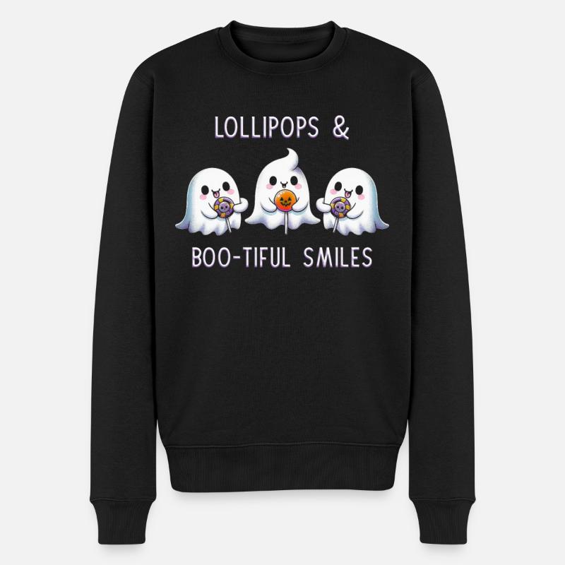 Lollipop & Bootiful Smiles - Männer Premium Bio Pullover - Schwarz