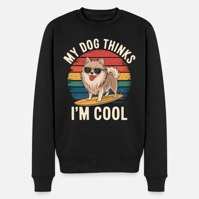 Zwergspitz Pomeranian Hund - Männer Premium Bio Pullover - Schwarz
