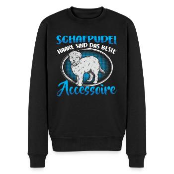 Schafpudel Haare Spruch Altdeutscher Hütehund - Männer Premium Bio Pullover - Schwarz - Vorne - Nico (187cm)