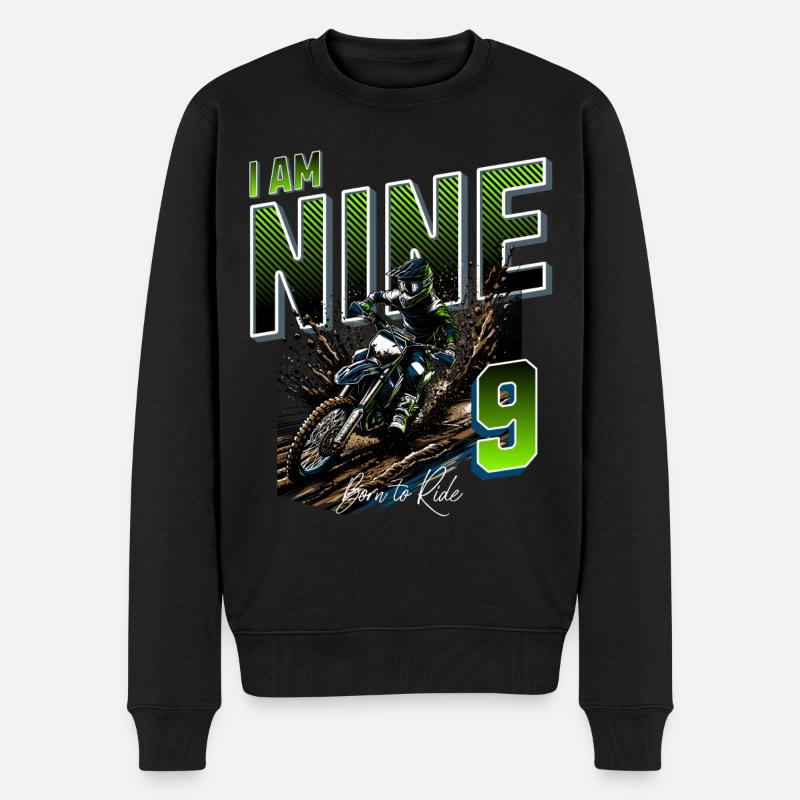 9e anniversaire de motocross - Pull Premium bio Homme - noir