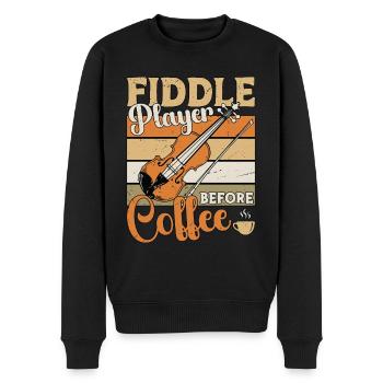 Joueur de violon avant le musicien de café amateur de café - Pull Premium bio Homme - noir - Devant - Nico (187cm)