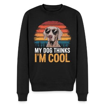 Weimaraner Mein Hund Denkt Das Ich Cool Bin - Männer Premium Bio Pullover - Schwarz - Vorne - Nico (187cm)