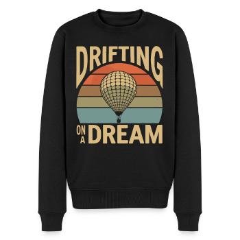Hot Air Balloon Inspiration Quote - Drifting On A - Men's Premium Organic Jumper - black - Front - Nico (187cm)